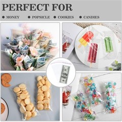 100Pcs Cake Money Box Transparent Bag Clear Paper Money Currency Sleeves Self…