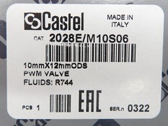 Castel 2028E/M10S06 Expansion Valve Expansion Valve CO2 R744 10x12mm ODS 90bar