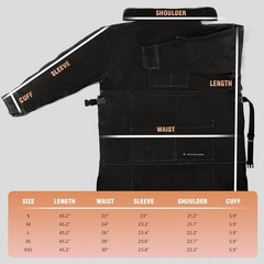 Heat Resistant Leather Welding Apron with Sleeve & 6 Pockets, Brown