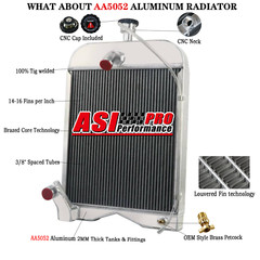 3 ROW Aluminum Tractor Radiator FOR Ford 2N 8N 9N Models 8N8005 86551430