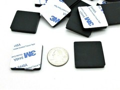 1 1/2″ Rubber Squares 3/16″ Thick 3M Adhesive Backing Various Pack Sizes