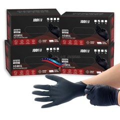 Heavy Duty Nitrile Disposable Gloves 10 Mil Diamond Texture 10 Boxes Size XL