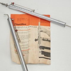 Chatillon Push-Pull Force Gauges 5LB 20LB Silver CATL-719 Vintage Chrome Tools