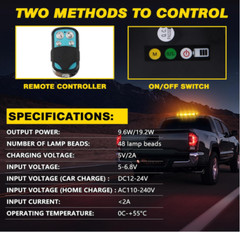 Rechargeable Amber Emergency Roof Top Strobe Light Wireless Hazard Traffic Light