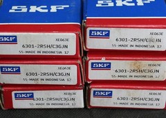 One (1) SKF 6301 2RSH/C3GJN Deep Groove Bearing 12MM ID Indonesia NEW