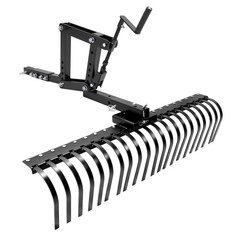 For ATV UTV Lawn Garden Tractors 60″ Landscape Rake W/1 Point Hitch Lift Steel