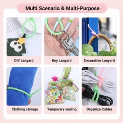 8 Inch Colorful Silicone Cable Ties, 20Pcs Reusable Zip Ties Adjustable Multi…