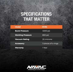 NAVAC NVR2 Valve Core Removal Tool 1/4″ 5/16″ HVAC R410A Vacuum