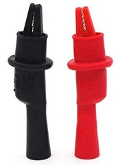 AC15 Insulated Test Probe Push On Alligator Clips Crocodile Clamps Red,Black