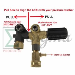 Sigma Bolt On Unloader W/ Injector 8-0635 For Mi-T-M 8-0632 Pressure Washer Pump