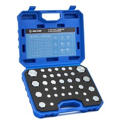 ZELCAN 64 pcs Hydraulic Hose Caps and Plugs 37° JIC Cap and Plug Kit with Case