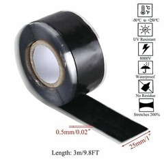 4pcs Black Rubber Silicone Repair Waterproof Adhesive Tape Rescue Self Fusing