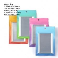 Multi-Color & Size Matte Foil Mylar Zip Lock Bag Pouch w/ Window & Tear Notches