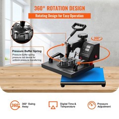 Digital Heat Press Machine T-shirt Sublimation Printer Transfer Pressing 12X10″