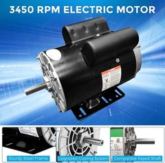 5HP SPL Air Compressor Motor 230V 3450RPM 56 Frame Motor CW/CCW Rotation