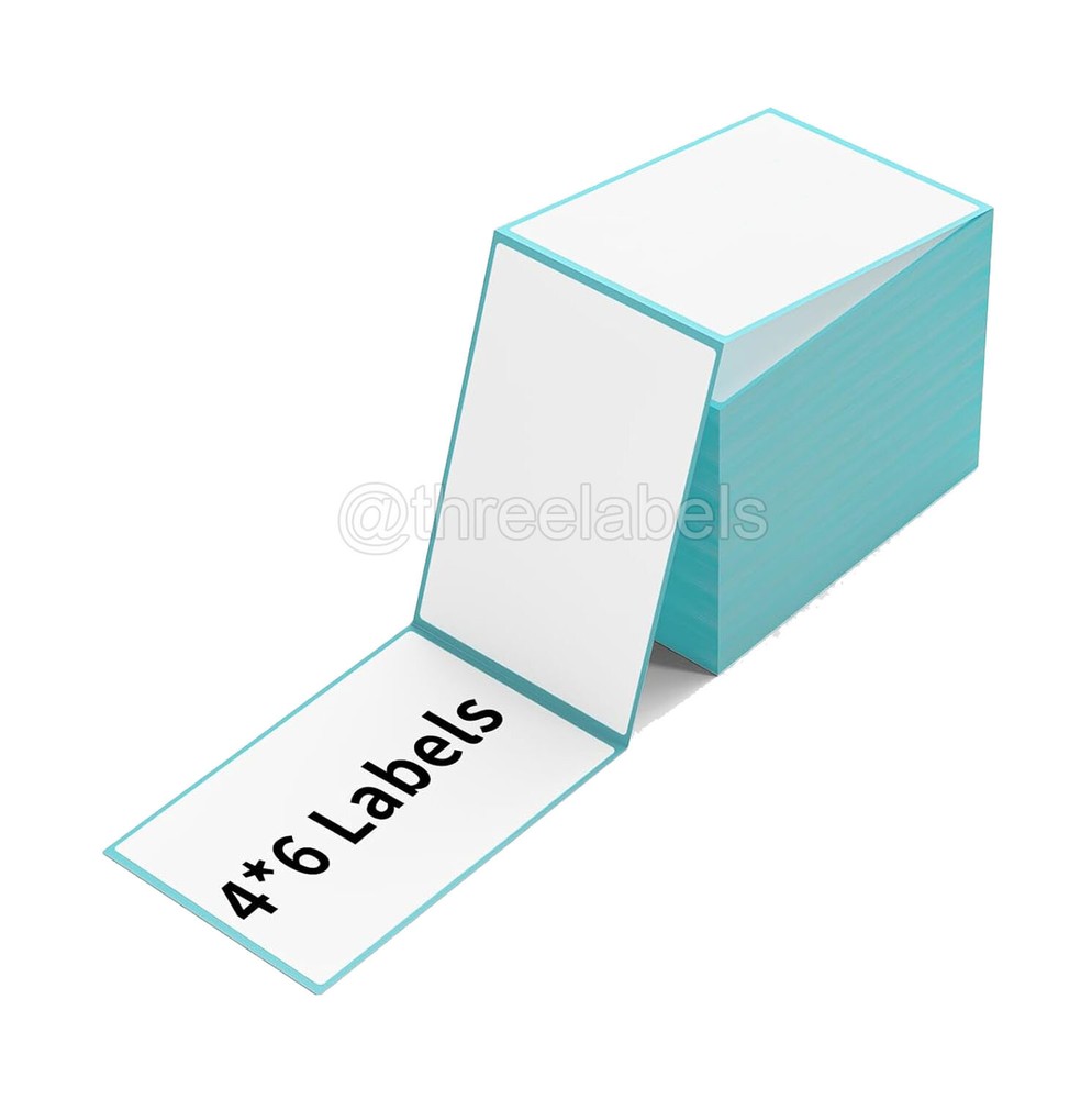 4″ x 6″ Fanfold Direct Thermal Shipping Labels for Zebra and Rollo Printers USA