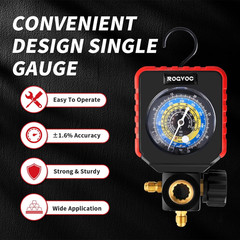 Single Manifold Gauge, HVAC Refrigerants AC Gauges Pressure Gauge for R22/R32/R4
