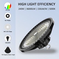 240W UFO LED High Bay Light Work Shop Warehouse Business & Industrial Lighting