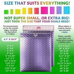 25 Purple METALLIC Poly Bubble 6.5 x 10.5 Mailers Mailing Padded Envelopes