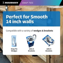 Sandbaggy 14″ x 8 ¼” Standard Snap Ties For Concrete Forms (Long End)