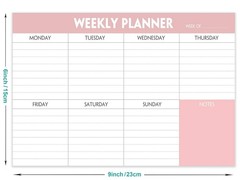 Weekly Planning Pad – Tear off to Do List Pad with Daily Schedule & Calendar 52