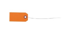 100 Orange Tags with Wire 3 1/4″ x 1 5/8″ Size 2 Inventory Shipping Hang Tag