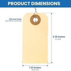 500- 2 3/4″ x 1 3/8″ Manila for labeling Inventory Shipping Hang Tags with Wire