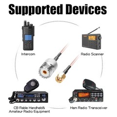 Handheld Antenna Cable SMA Male to UHF SO-239 Female Connectors 6” Pack of 2…