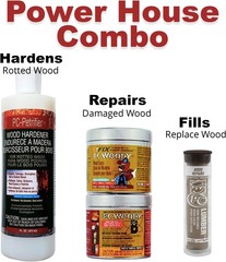 PC Products 84113 Rotted Wood Repair Kit, Water-Based Hardener, Epoxy Paste &…