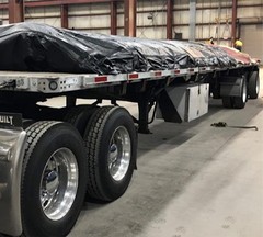 16’x24′ Flatbed Truck Heavy Duty Tarps – 18Oz Vinyl Black Steel Tarp (4′ Drop)