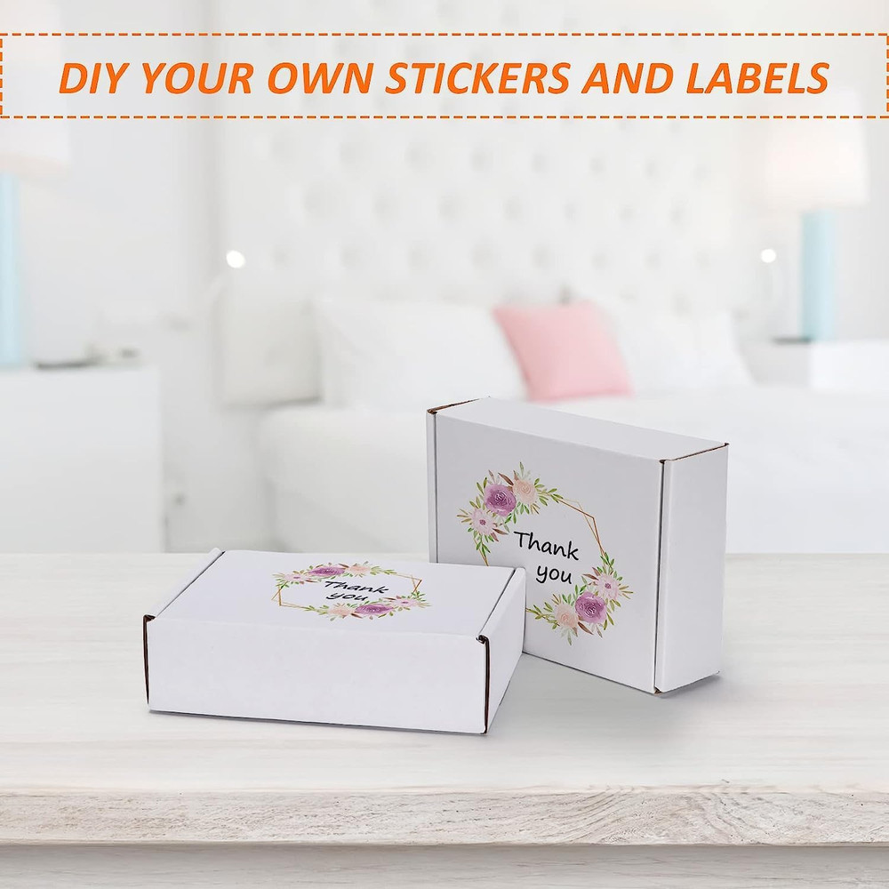 7X5X2 Small Shipping Boxes Set of 50, White Corrugated Cardboard Box Literatu…