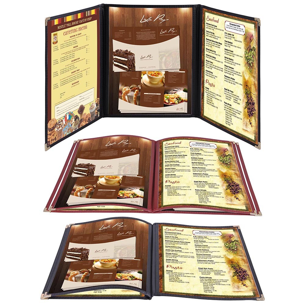 WeChef Non-Toxic Menu Covers Cafe Restaurant Club Fold Book Style 8.5×11 8.5×14″