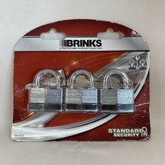 BRINKS 165-40311 Keyed Alike Padlock, Lam. Steel, 40mm 3PK, Packaging Varies