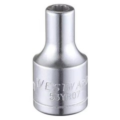 WESTWARD 1/4 in Drive, 3.5mm Triple Square Metric Socket, 12 Points, Steel,