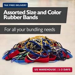 Rubber Bands Assorted Sizes 0.5 lb Bag – Strong Elastic Bands for Home, Office,