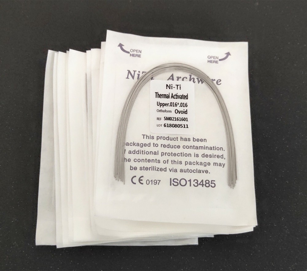 100 Packs Dental Thermal Activated NITI Arch Wire Rectangular Dental Bows Ovoid