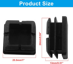 12 Pack 1″ Square Plastic Plugs, Black Tubing End Caps Plugs Insert for Square T