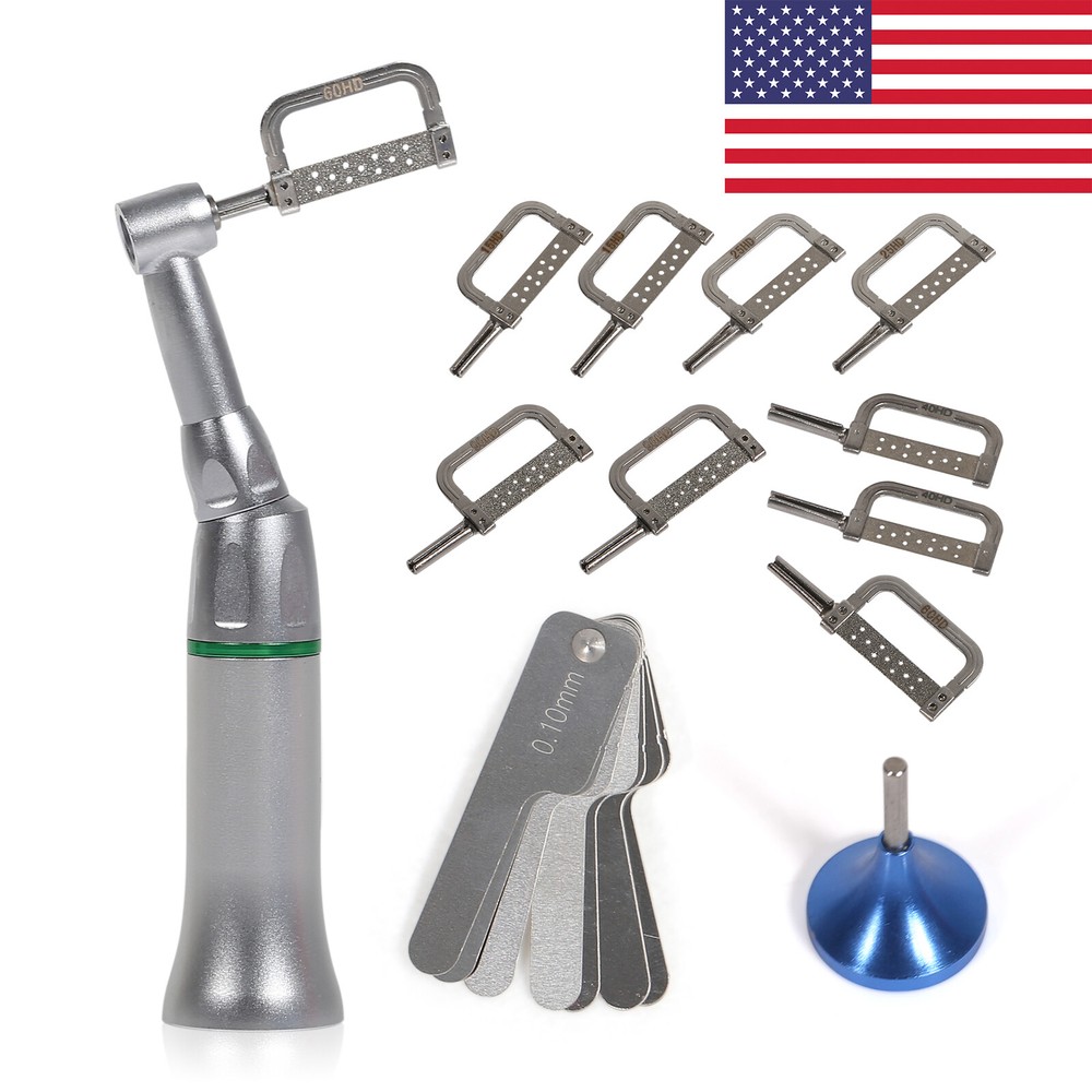 Dental 4:1 Reduction Contra Angle IPR Handpiece & 10 Interproximal Strips Kit
