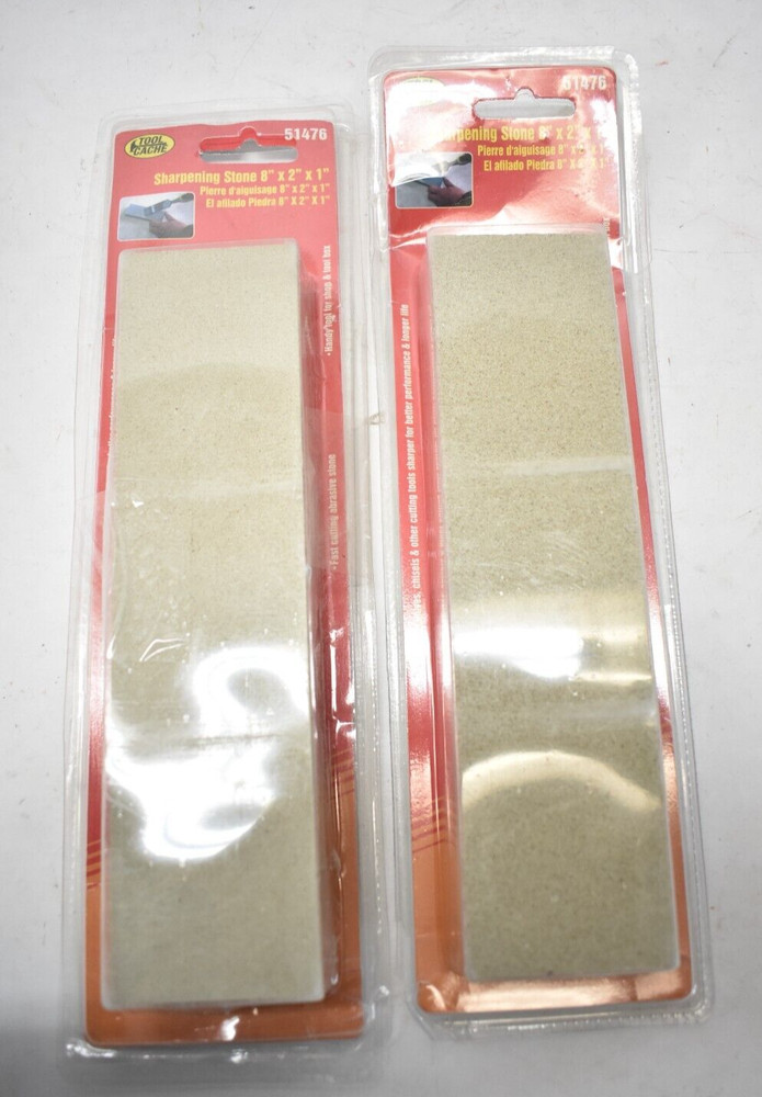 Lot of 2 Tool Cache Sharpening Stones 8″ x 2″ x 1″ Fast Cutting Abrasives 51476