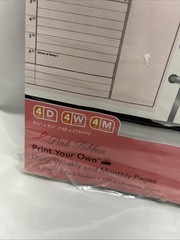 Day-Timer Pink Ribbon PrintYourOwn #14260 Daily Weekly Monthly Pages 5.5″x8.5″