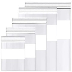 Writable WHITE BLOCK HEAVY DUTY 4Mil Clear Zip Seal Bags Reclosable Top Plastic