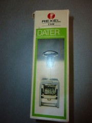 English dater Grey ink pad Rexel working used condition + paper original box
