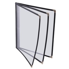 WeChef 30pcs 8.5×14″ Menu Cover 3 Page 6 View Restaurant Cafe Club Black