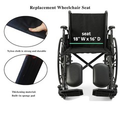 YZRYXHWL Wheelchair Replacement Seat, Nylon Seat Upholstery, 18″, One Color