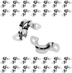 30Pcs 1-1/4 Inch Stainless Steel Conduit Clamps, 2 Hole Strap U Bracket Rigid Pi