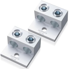 Blulu 4 Pack Dual Aluminum Ground Lug for 1/0 Gauge Wire