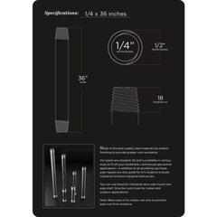 1/4 In. X 36 In. Black Steel Pipe