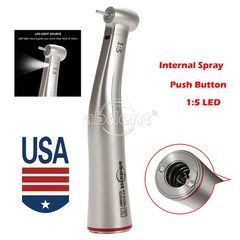 AbDent Electric Handpiece 1:5 LED Contra Angle Fiber Optic High Speed Standard