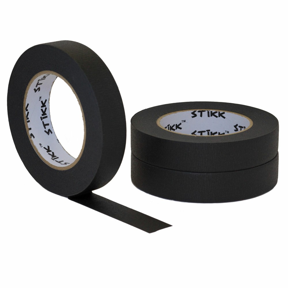 3 pack 1″ inch x 60yd Rolls (24mm x 55m) STIKK Black Painters Masking Tape