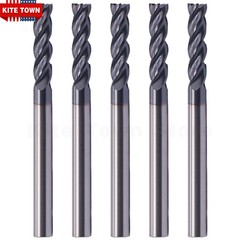 5Pcs 4-Flute 1/8″ x 1/2″ x 1-1/2″ Solid Carbide End Mills AlTiN Coated CNC Bit